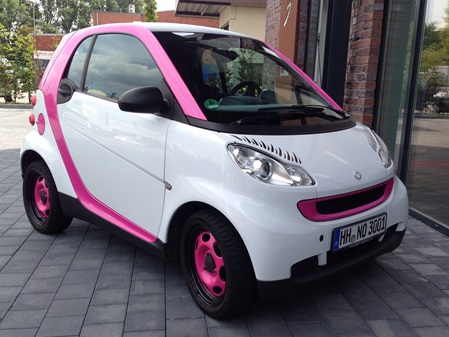 SMART BESCHRIFTUNG IN PINK MIT WRAPPING FOLIE